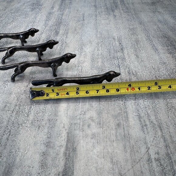 Vintage Silver Plated Dachshund 4 Dogs Knifes/Spoons Cutlery Rests - Picture 8 of 9